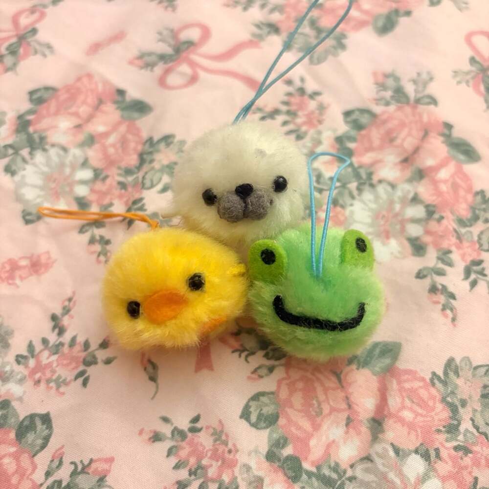 Pompom piyo&froggy&gomachan animal charms bought in Japan